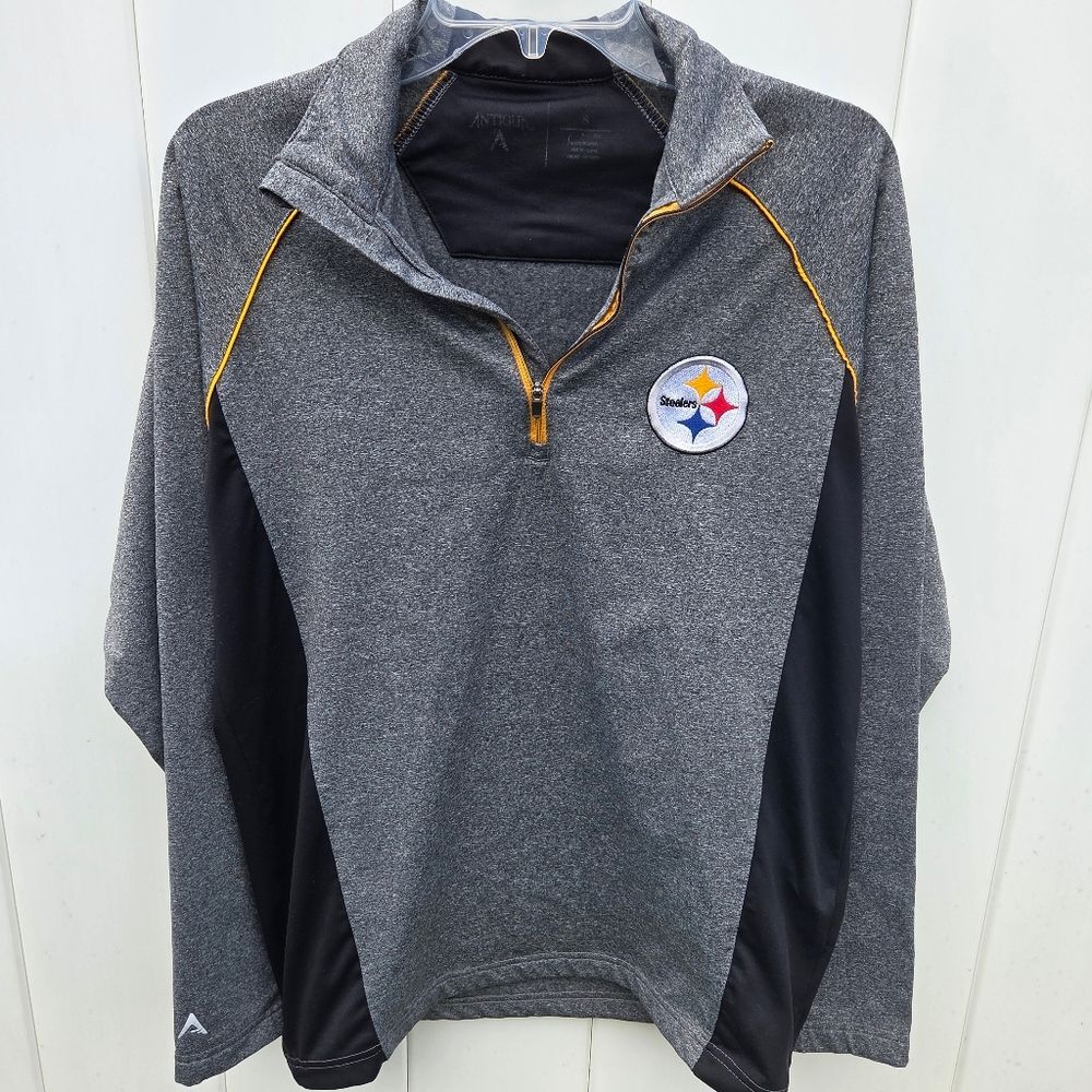 Pittsburgh Steelers NFL Football 1/4 Zip Up Shirt Long Sleeve Adult Size Small